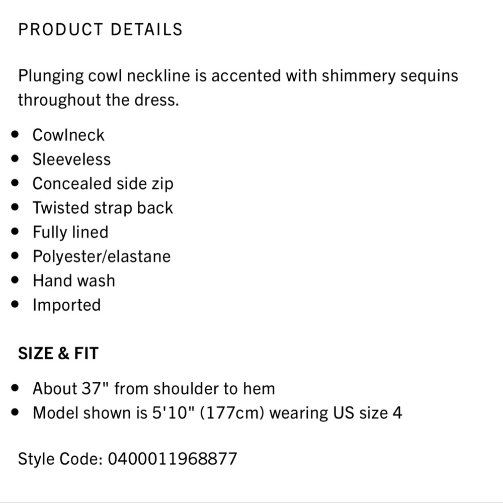 NWT [parker black] paris cowlneck sequin dress - Picture 9 of 9